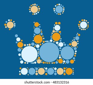 Imperial crown shape vector design by color point