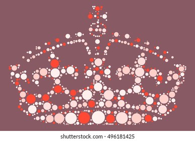 Imperial crown shape vector design by color point - Shutterstock ID 496181425