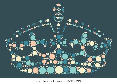 Imperial crown shape vector design by color point

