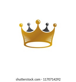 Imperial Crown vector illustration. Heraldic vintage logo. Ornate logotype isolated on white background.