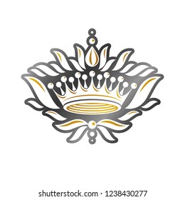 Imperial Crown vector illustration. Heraldic vintage logo. Ancient logotype isolated on white background.