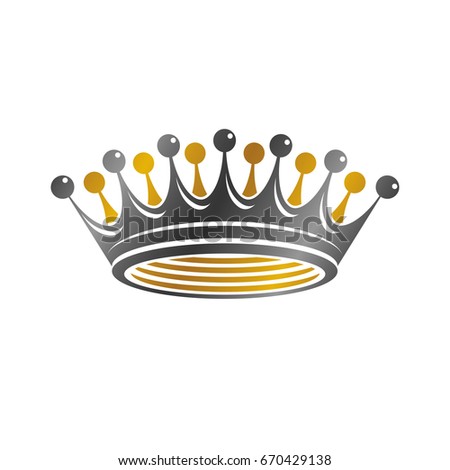 Imperial Crown vector illustration. Heraldic vintage logo. Ancient logotype isolated on white background.
