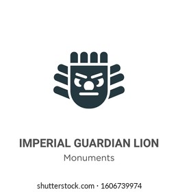 Imperial guardian lion glyph icon vector on white background. Flat vector imperial guardian lion icon symbol sign from modern monuments collection for mobile concept and web apps design.