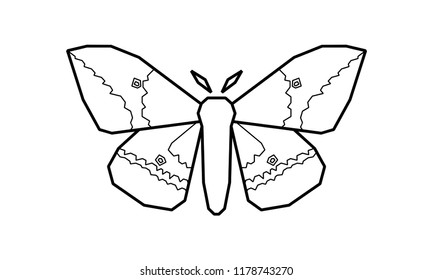Imperial Moth (Eacles imperialis) vector illustration isolated on a white background
