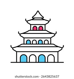 Imperial Palace Japan Vector Filled outline illustration style icon
