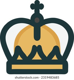 Imperial state crown of the UK, Imperial State Crowns used during the Coronation service and declaration of the King, Vector illustration 16