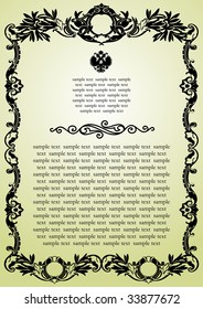 imperial style frame green vector paper