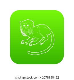 Imperial tamarin icon green vector isolated on white background