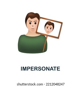 Impersonate icon. 3d illustration from harassment collection. Creative Impersonate 3d icon for web design, templates, infographics and more