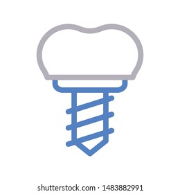 implant colour line vector icon