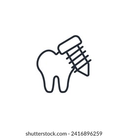 implant dental icon. vector.Editable stroke.linear style sign for use web design,logo.Symbol illustration.
