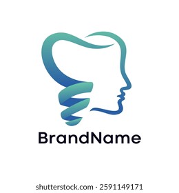 Implant Dental Teeth Face Head Logo Design