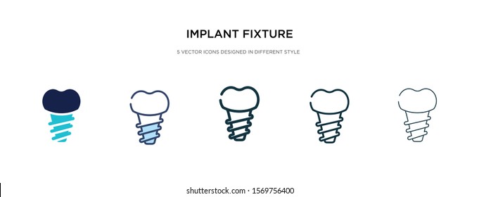 implant fixture icon in different style vector illustration. two colored and black implant fixture vector icons designed in filled, outline, line and stroke style can be used for web, mobile, ui