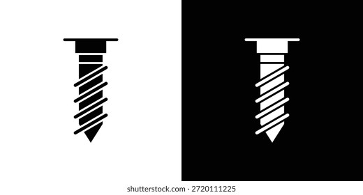 Implant Fixture icon simple flat graphic illustrations. Black and white silhouette vector