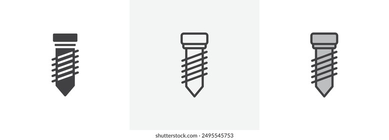 Implant Fixture icon symbol collection on white background.