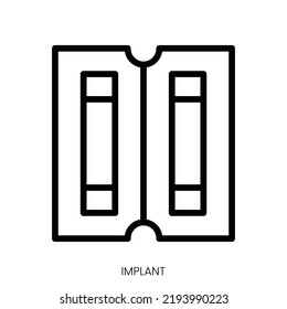 implant icon. Line Art Style Design Isolated On White Background