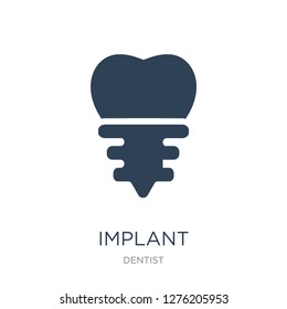 implant icon vector on white background, implant trendy filled icons from Dentist collection, implant vector illustration