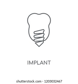 Implant linear icon. Implant concept stroke symbol design. Thin graphic elements vector illustration, outline pattern on a white background, eps 10.