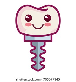 implant tooth character isolated icon