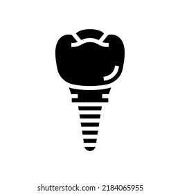 implant tooth glyph icon vector. implant tooth sign. isolated symbol illustration