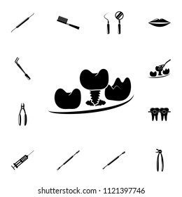 implant tooth icon. Detailed set of Dental icons. Premium quality graphic design sign. One of the collection icons for websites, web design, mobile app on white background
