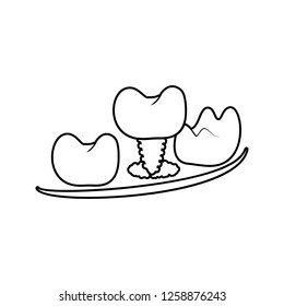 implant tooth icon. Element of cyber security for mobile concept and web apps icon. Thin line icon for website design and development, app development