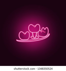 implant tooth icon. Elements of Dental in neon style icons. Simple icon for websites, web design, mobile app, info graphics