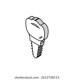 implant tooth isometric icon vector. implant tooth sign. isolated symbol illustration