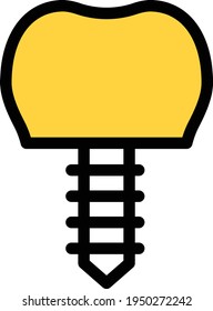 implant vector colour line icon