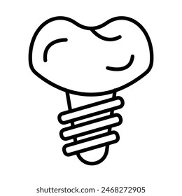 Implant Vector Line Icon Design