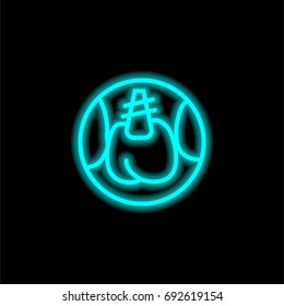 Implants blue glowing neon ui ux icon. Glowing sign logo vector