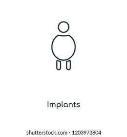 Implants concept line icon. Linear Implants concept outline symbol design. This simple element illustration can be used for web and mobile UI/UX.