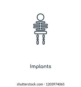 Implants concept line icon. Linear Implants concept outline symbol design. This simple element illustration can be used for web and mobile UI/UX.