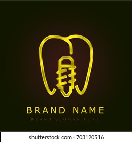 Implants golden metallic logo