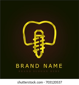 Implants golden metallic logo