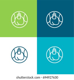 Implants green and blue material color minimal icon or logo design