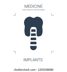 implants icon. high quality filled implants icon on white background. from medical collection flat trendy vector implants symbol. use for web and mobile