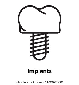 Implants icon vector isolated on white background, Implants transparent sign , line and outline elements in linear style