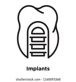 Implants icon vector isolated on white background, Implants transparent sign , line and outline elements in linear style