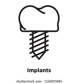 Implants icon vector isolated on white background, Implants transparent sign , line and outline elements in linear style
