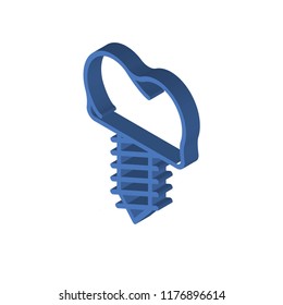 Implants isometric left top view 3D icon