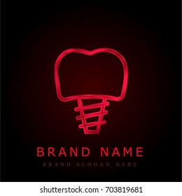 Implants red chromium metallic logo