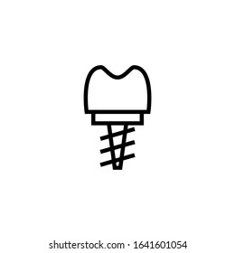 Implants vector icon in linear, outline style isolated on white background