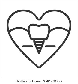 Implatation Icon Vector Illustration Outline