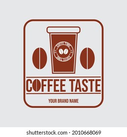 imple and modern coffee shop logo with coffee cup.