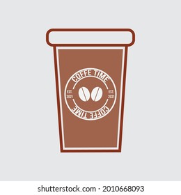 imple and modern coffee shop logo with coffee cup.