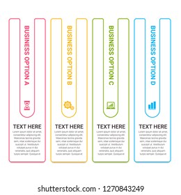 imple Modern Infographics Template with 4 options. Vector infographic element. - Vector
