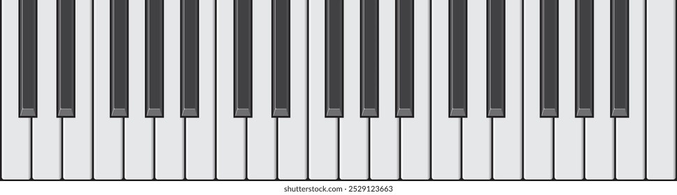 Piano simple, Ilustración vectorial de teclado de sintetizador