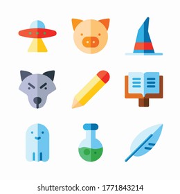 imple Set Literature Vector Color Icons