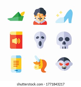 Iconos de color de vectores de lectura de conjunto sencillo